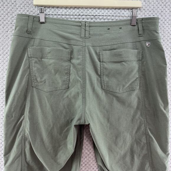 Kuhl Pants Women 16 Green Nylon Stretch Mid Rise Capri Rushed Leg Outdoor Hiking - Picture 8 of 16